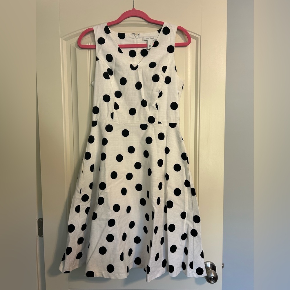 White House Black Market Black and White Polka Dot Dress
